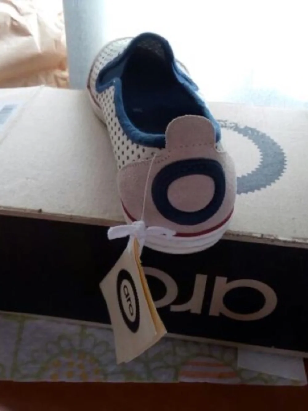 Men's Slip-On Perforated Casual Shoes in White and Navy